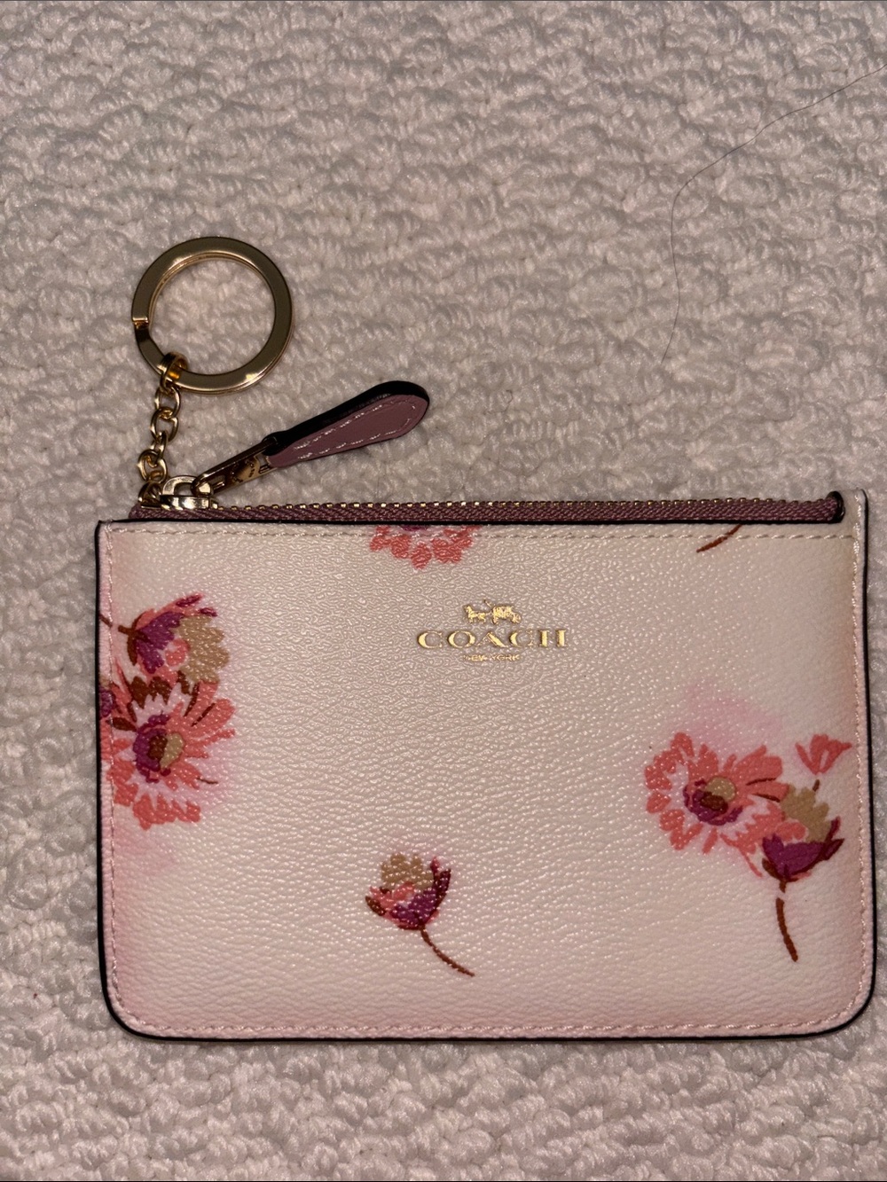 Coach Pink Floral Key Case